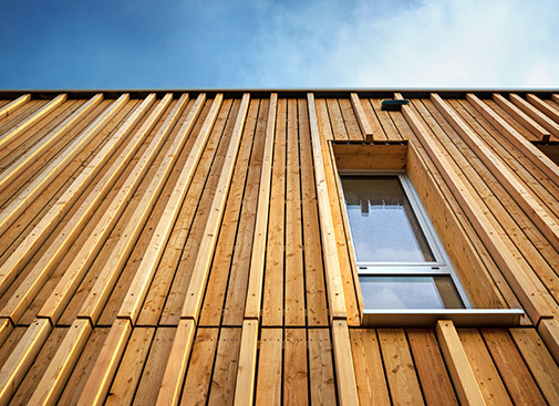 Nachhaltige Urbainity Holzfassade