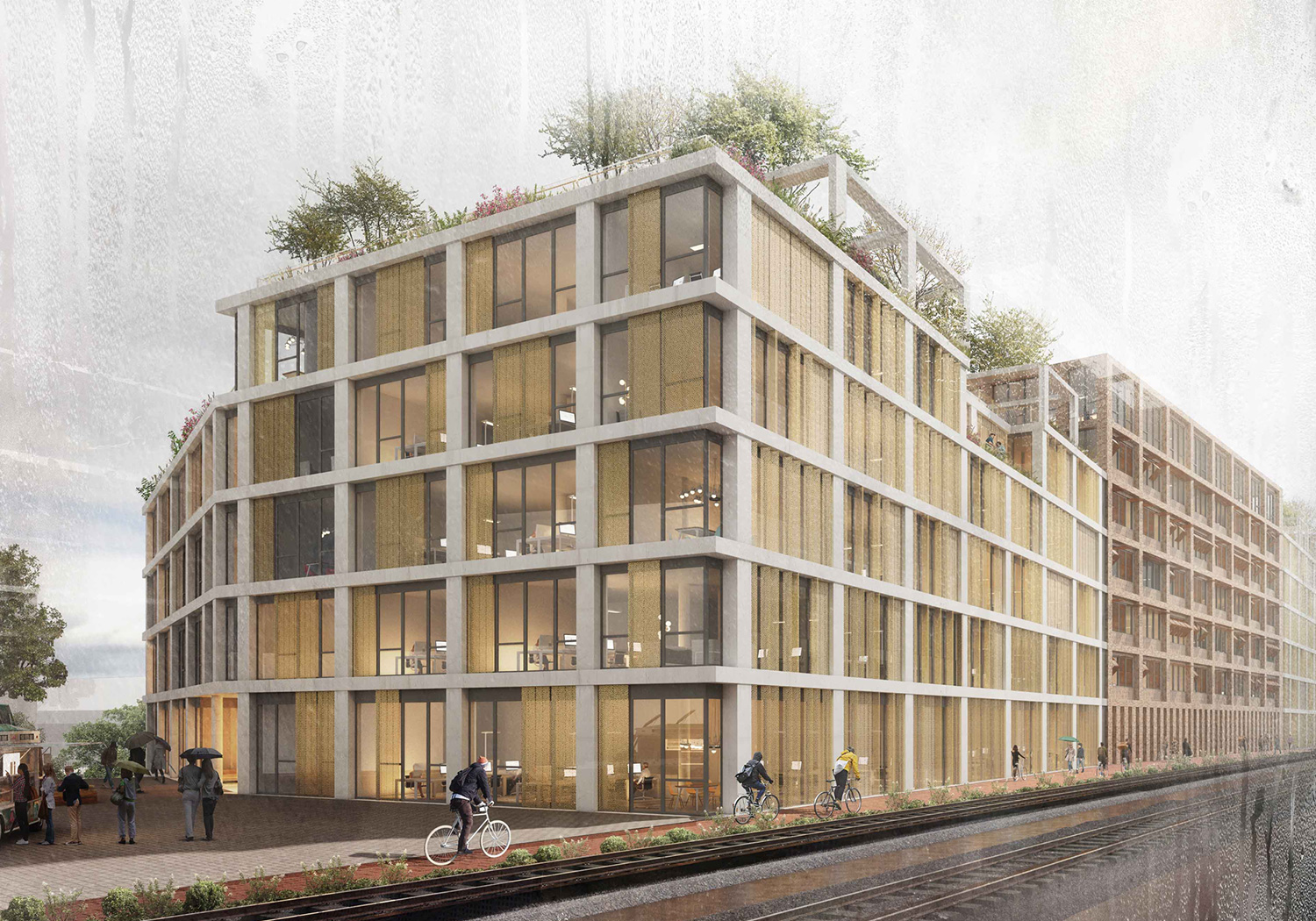 moderne und nachhaltige Fassadengestaltung für New-Work-Architektur